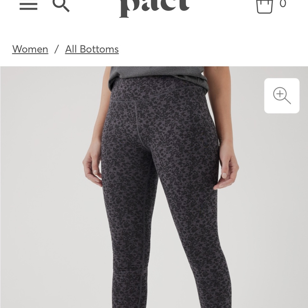 Pact organic cotton leggings  XL - 2 pairs, black and celestial blue